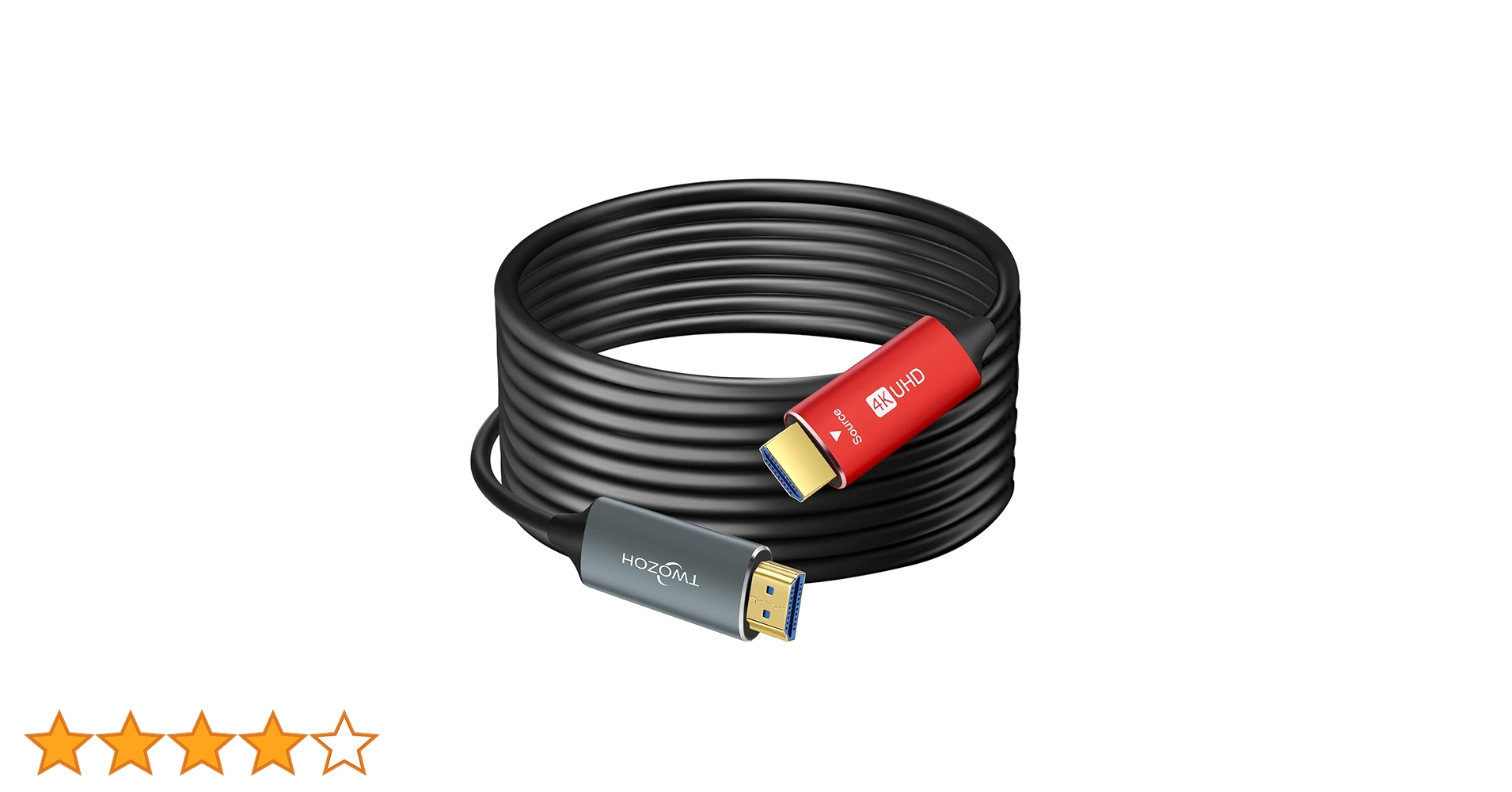 Amazon | Twozoh HDMI 光ファイバーケーブル 30M 4Kファイバー